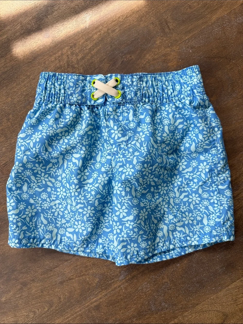 Cat & Jack Blue Floral Toddler Swim Trunks